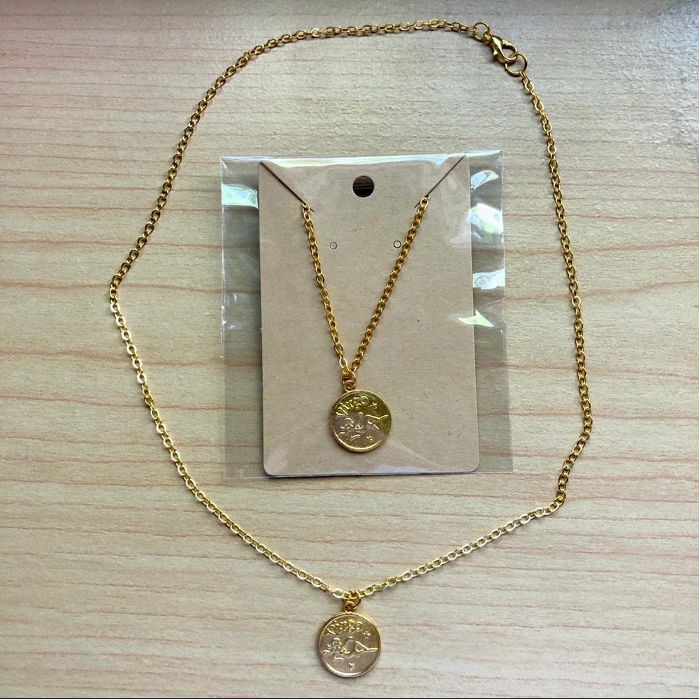 NWT Handmade Virgo Zodiac Gold Coin Necklace - Picture 2 of 8